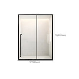 Single Sliding Clear Glass Black Framed Shower Door #size