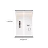 Single Sliding Rectangular Glass Black Shower Door Image - 11