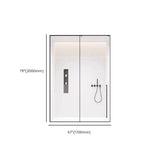 Single Sliding Rectangular Glass Black Shower Door Image - 14