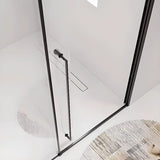 Single Sliding Rectangular Glass Black Shower Door Image - 3