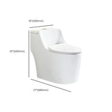 Siphon Elongated Ceramic White Compact Floor Mounted Toilet #size