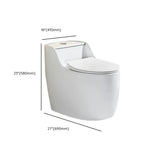 Siphon Elongated Ceramic White Compact Floor Mounted Toilet Image - 13