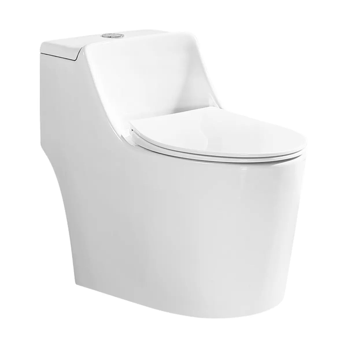 Siphon Elongated Ceramic White Compact Floor Mounted Toilet Image - 7