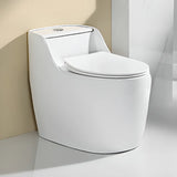 Siphon Elongated Ceramic White Compact Floor Mounted Toilet Image - 8