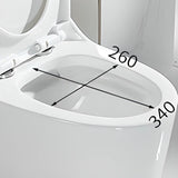 Siphon Elongated Ceramic White Compact Floor Mounted Toilet Image - 9