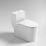 Siphon Jet Elongated White Ceramic Floor-Mounted Toilet Image - 2