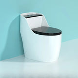 Siphon Jet Flush Oval Ceramic White Compact One-Piece Toilet Image - 11