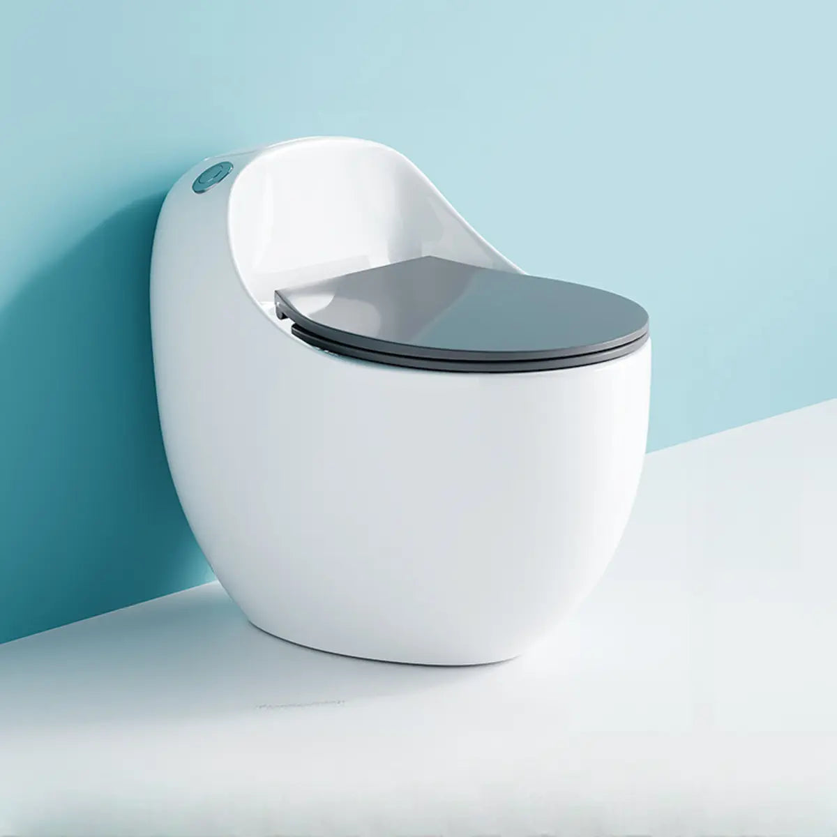 Siphon Jet Flush Oval Ceramic White Compact One-Piece Toilet Image - 14