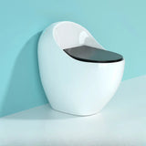 Siphon Jet Flush Oval Ceramic White Compact One-Piece Toilet Image - 16