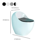 Siphon Jet Flush Oval Ceramic White Compact One-Piece Toilet #size