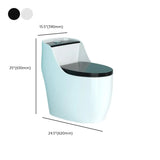 Siphon Jet Flush Oval Ceramic White Compact One-Piece Toilet Image - 20