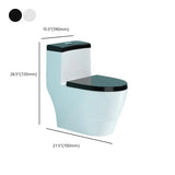 Siphon Jet Flush Oval Ceramic White Compact One-Piece Toilet Image - 21