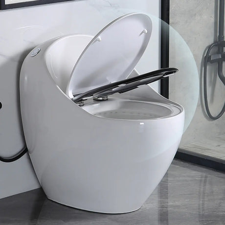 Siphon Jet Flush Sleek Modern Ceramic White One-Piece Toilet Image - 1