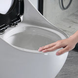 Siphon Jet Flush Sleek Modern Ceramic White One-Piece Toilet Image - 10