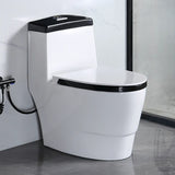 Siphon Jet Flush Sleek Modern Ceramic White One-Piece Toilet Image - 13