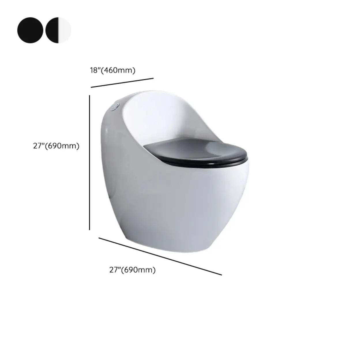 Siphon Jet Flush Sleek Modern Ceramic White One-Piece Toilet 