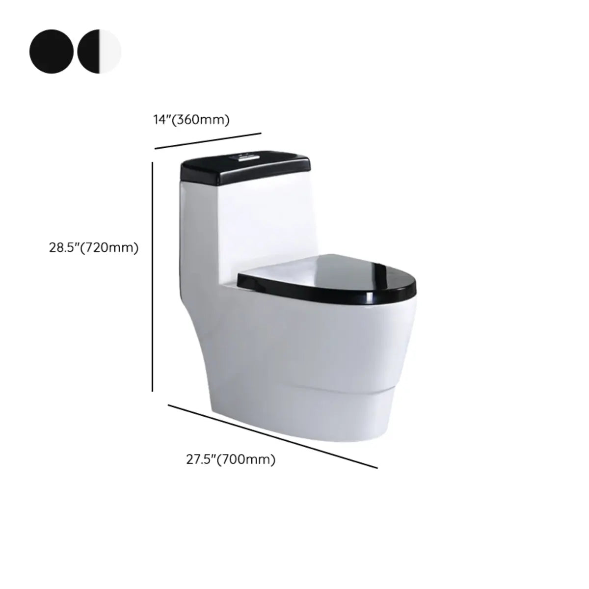 Siphon Jet Flush Sleek Modern Ceramic White One-Piece Toilet Image - 17