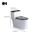 Siphon Jet Flush Sleek Modern Ceramic White One-Piece Toilet Image - 18