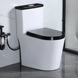 Siphon Jet Flush Sleek Modern Ceramic White One-Piece Toilet Image - 2