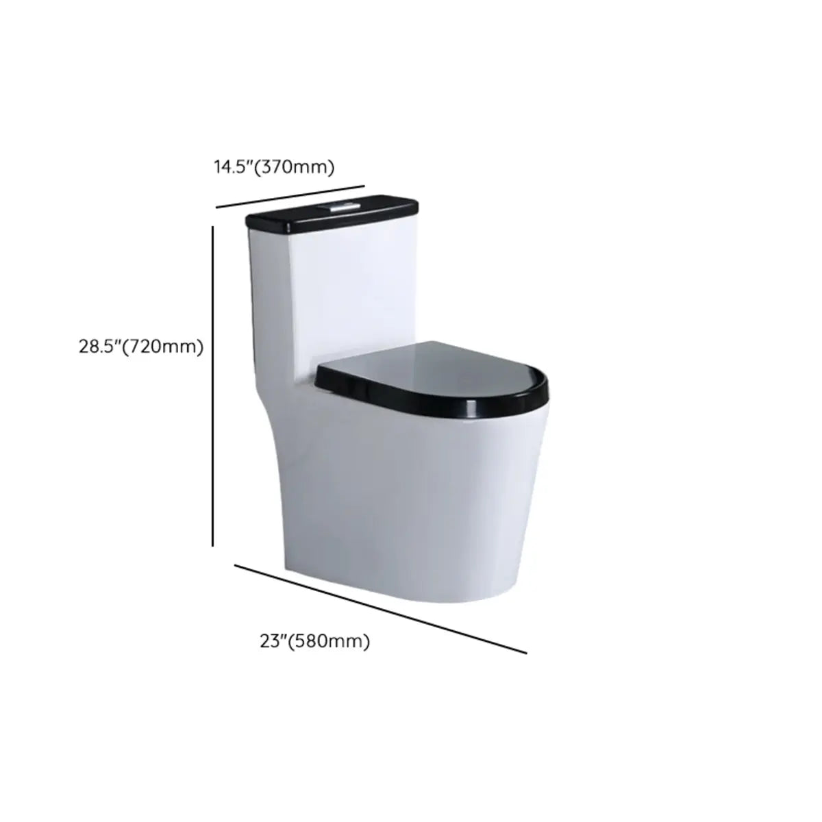 Siphon Jet Flush Sleek Modern Ceramic White One-Piece Toilet Image - 20