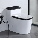 Siphon Jet Flush Sleek Modern Ceramic White One-Piece Toilet Image - 5