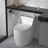 Siphon Jet Modern Black-Trim Ceramic One-Piece Toilet Image - 2