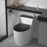 Siphon Jet Modern Black-Trim Ceramic One-Piece Toilet Image - 3