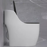 Siphon Jet Modern Black-Trim Ceramic One-Piece Toilet Image - 5