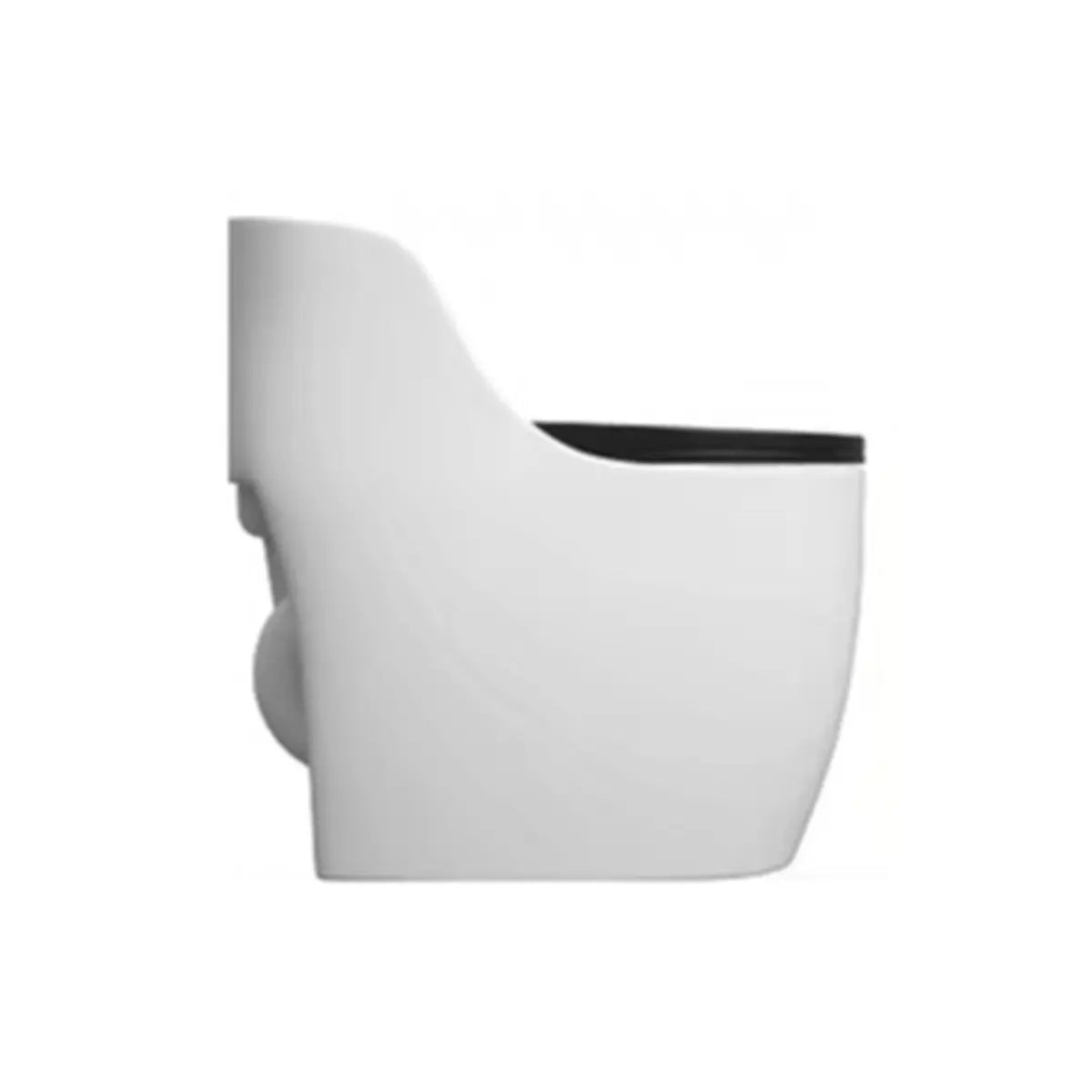 Siphon Jet Modern Black-Trim Ceramic One-Piece Toilet Image - 6