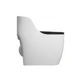 Siphon Jet Modern Black-Trim Ceramic One-Piece Toilet Image - 6