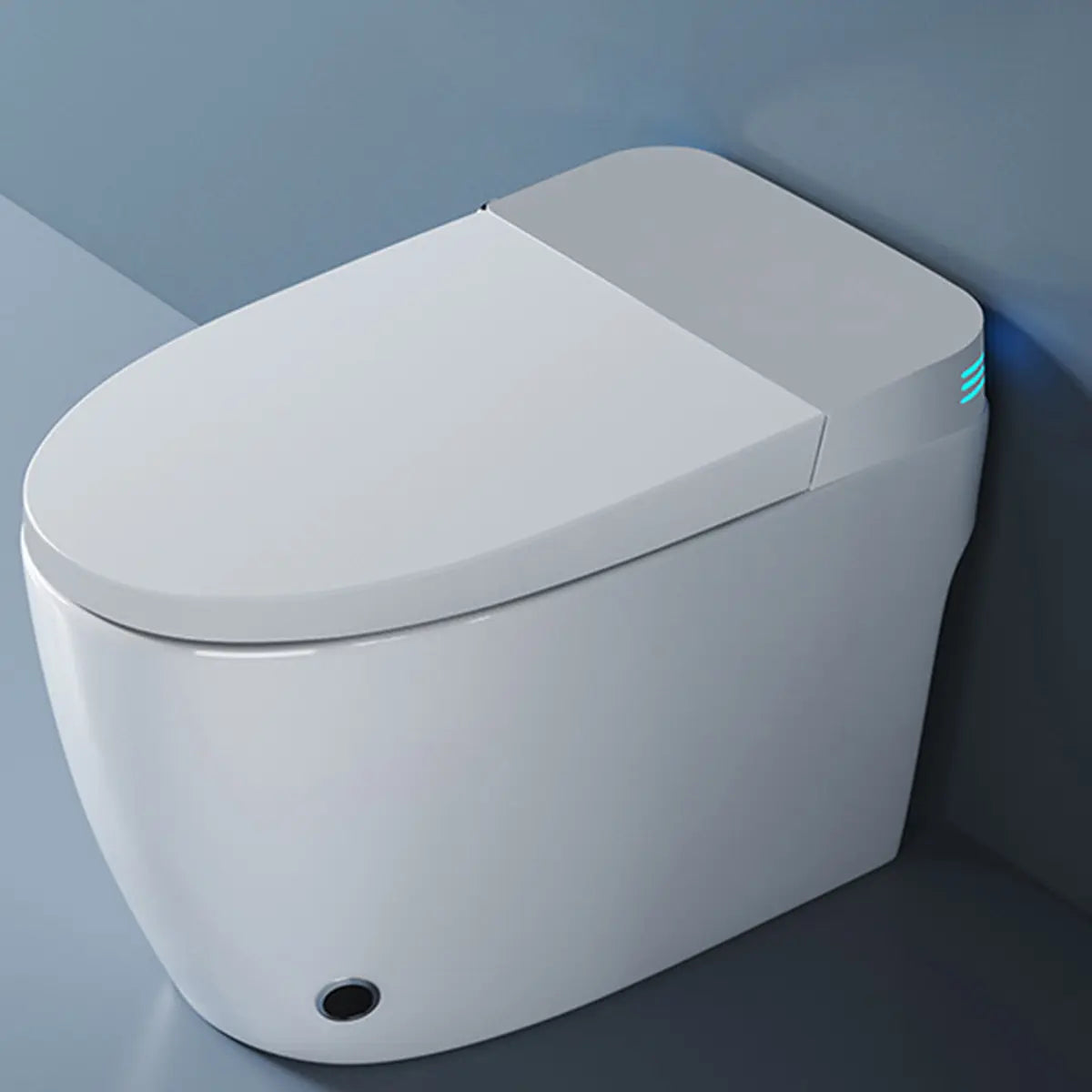 Siphon One-Piece Compact Oval Ceramic White Toilet Image - 3