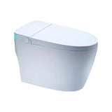 Siphon One-Piece Compact Oval Ceramic White Toilet Image - 7