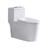 Siphon One-Piece Elongated Ceramic Antimicrobial Seat Toilet Image - 5