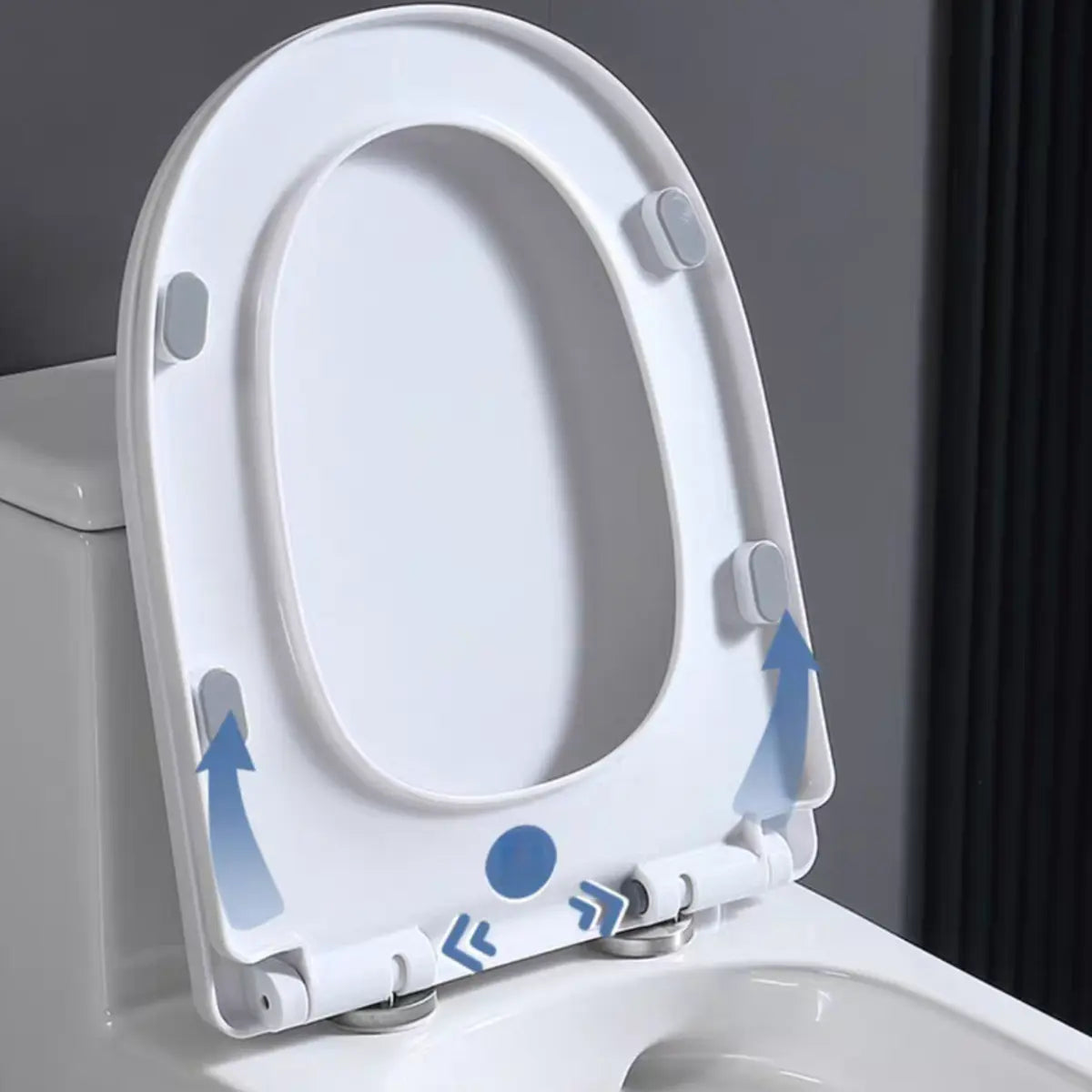 Siphon One-Piece Elongated Ceramic Antimicrobial Seat Toilet Image - 8