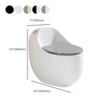 Siphon Oval White Antimicrobial Seat Compact Floor Toilet #size