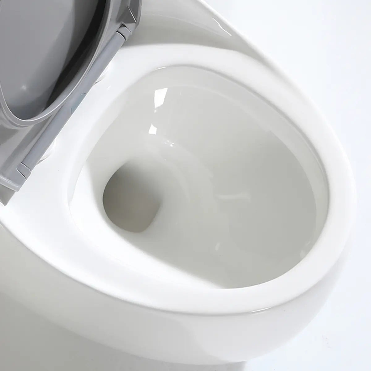 Siphon Oval White Antimicrobial Seat Compact Floor Toilet Image - 4