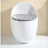 Siphon Oval White Antimicrobial Seat Compact Floor Toilet Image - 8