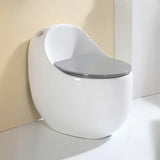 Siphon Oval White Antimicrobial Seat Compact Floor Toilet Image - 9