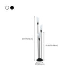 Sleek 3-Light Black Column Metal Modern Floor Lamp #size