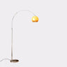 Sleek Adjustable Amber Glass Globe Arched Floor Lamp Image - 6