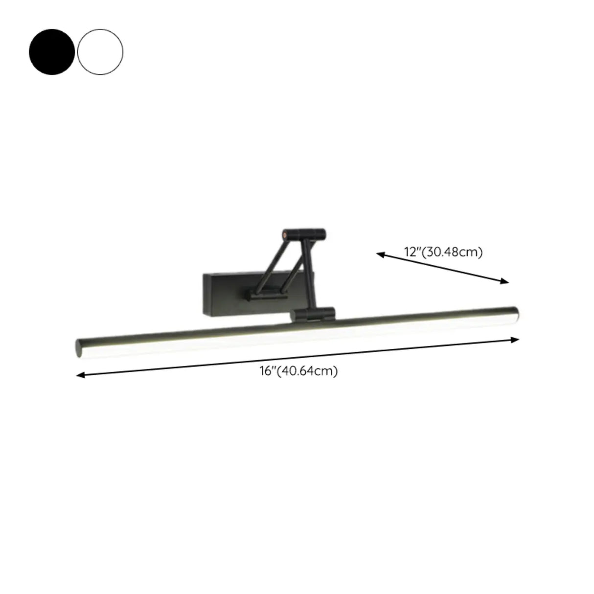 Sleek Adjustable Black Linear LED Mirror Vanity Light 