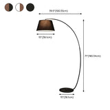 Sleek Bedroom Cylinder Shade Arc Metal Floor Lamp #size