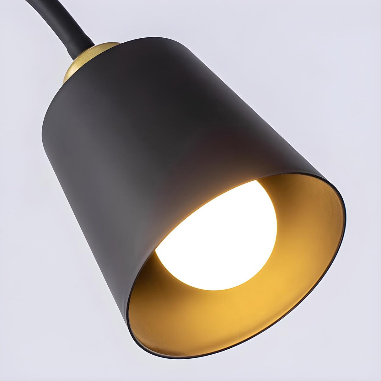 Sleek Black and Gold Cone Modern Metal Floor Light Image - 8