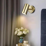 Sleek Black Cylinder Bedside Adjustable Wall Sconce Image - 19