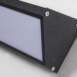 Sleek Black Geometric Outdoor Wide Beam Wall Light Image - 10