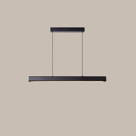 Sleek Black Linear LED Kitchen Island Hanging Light Image - 2