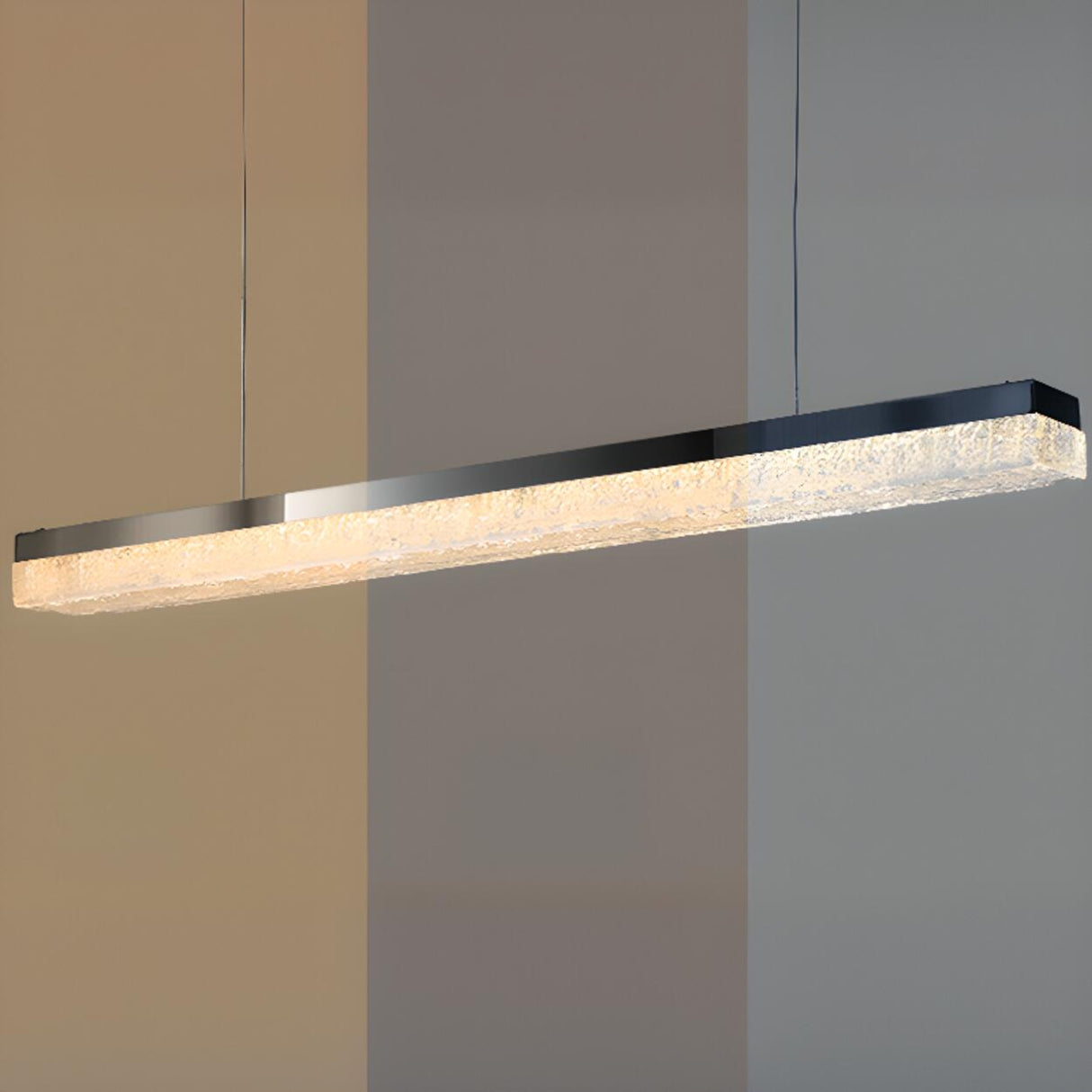 Sleek Black Linear LED Kitchen Island Pendant Light Image - 12