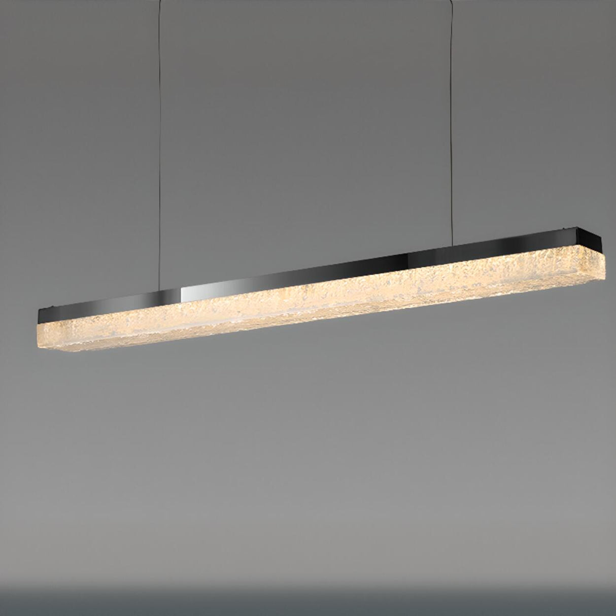 Sleek Black Linear LED Kitchen Island Pendant Light Image - 14