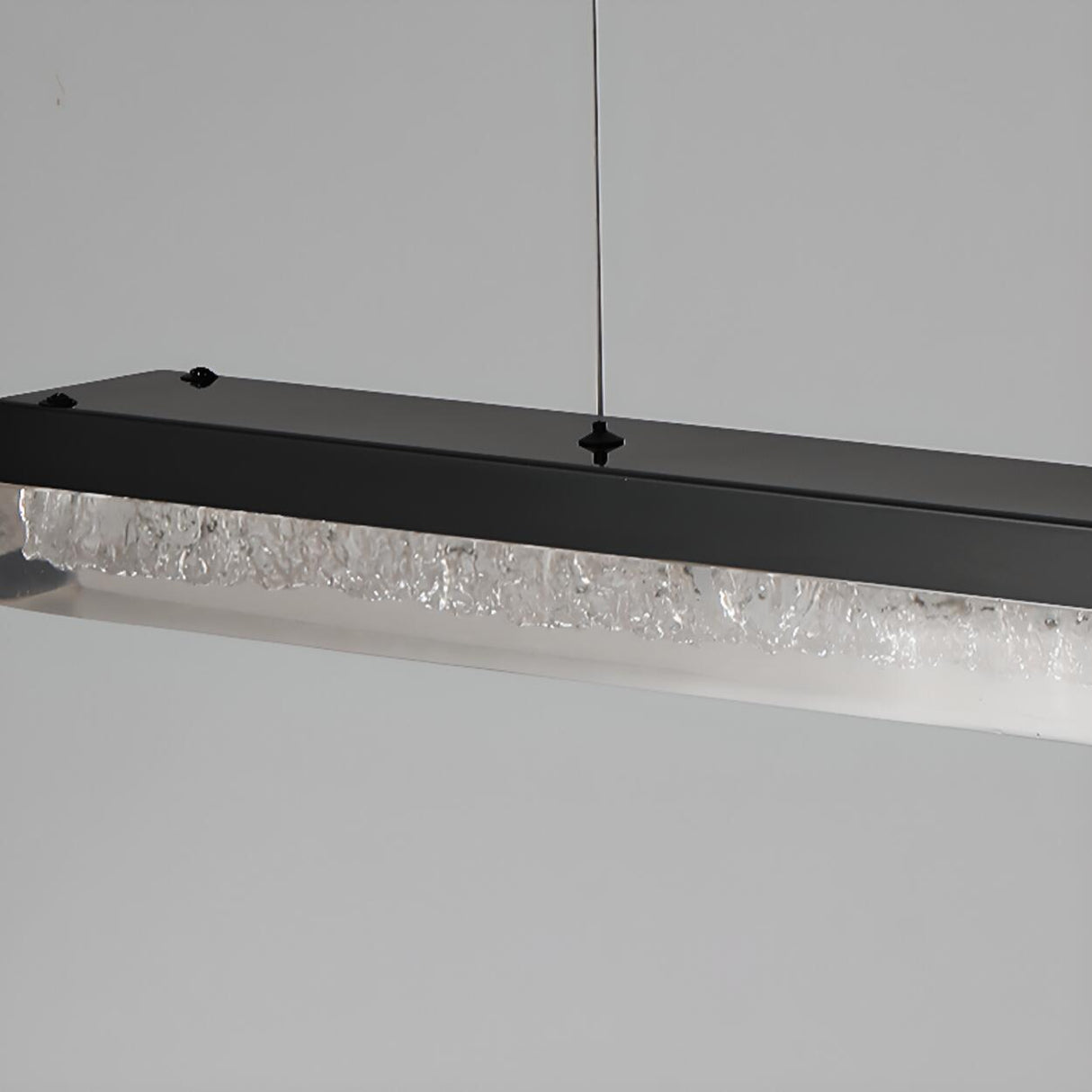 Sleek Black Linear LED Kitchen Island Pendant Light Image - 16