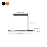 Sleek Black Linear LED Kitchen Island Pendant Light #size